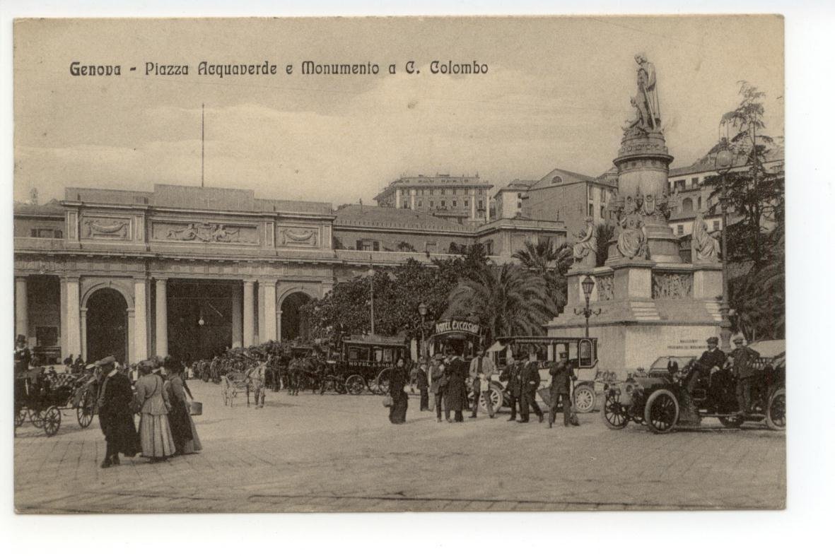 Cartolina Genova Piazza Acquaverde e Monumento a C. Colombo 1912 …