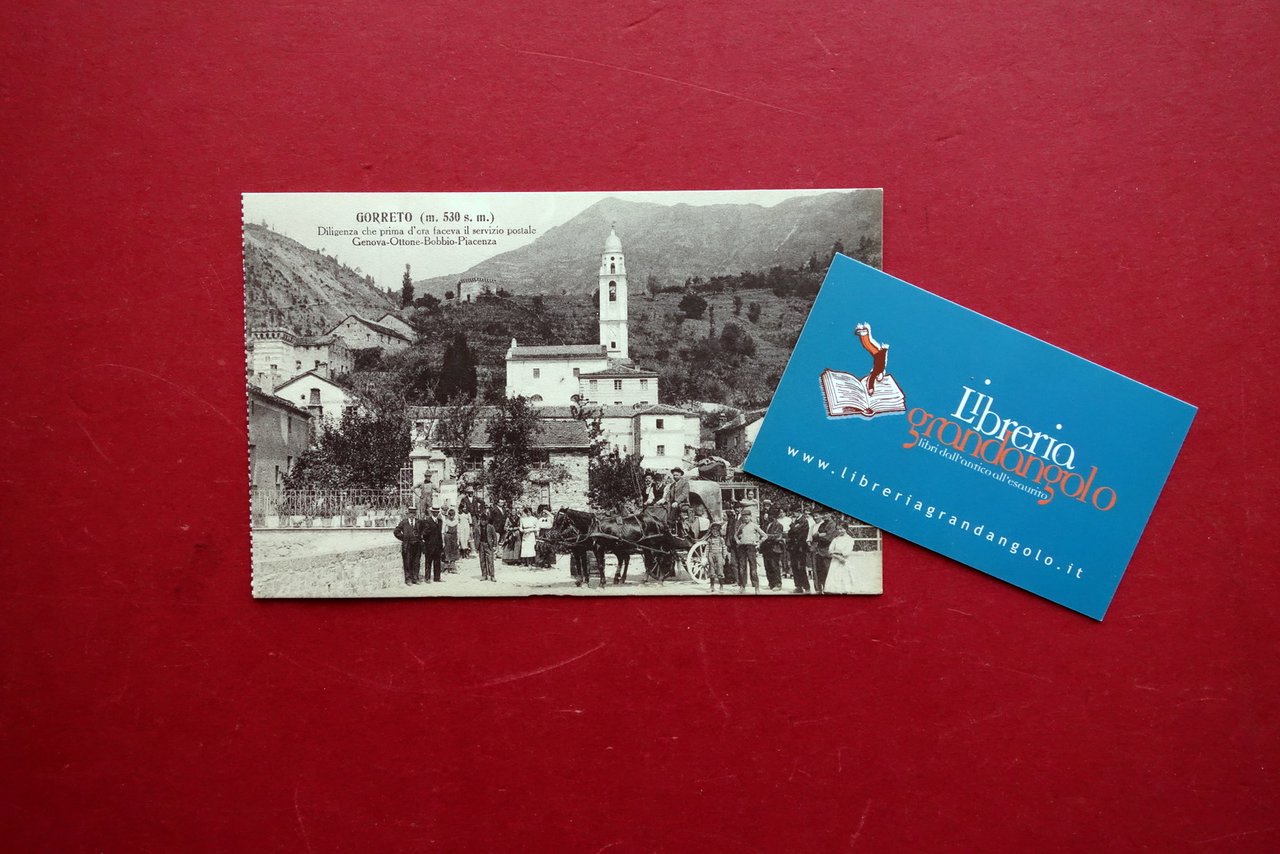 Cartolina Gorreto Diligenza Servizio Postale Genova Ottone Bobbio Piacenza Rara
