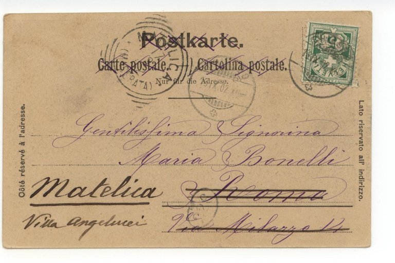 Cartolina Gruss aus Zurich Das Stadttheater 1902 viaggiata Svizzera