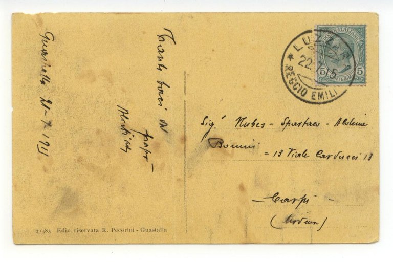 Cartolina Guastalla Barriera Po 1915 viaggiata Reggio Emilia