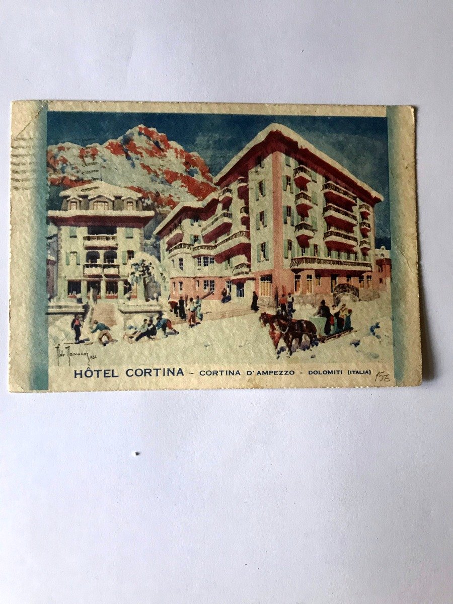 Cartolina Hotel Cortina D'Ampezzo Viaggiata 1933