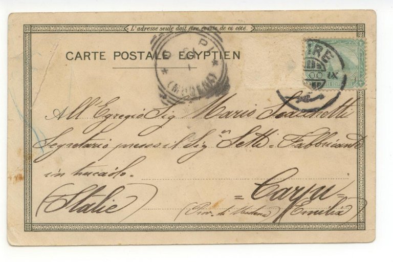 Cartolina Il Cairo 1900 viaggiata Gruss Egitto