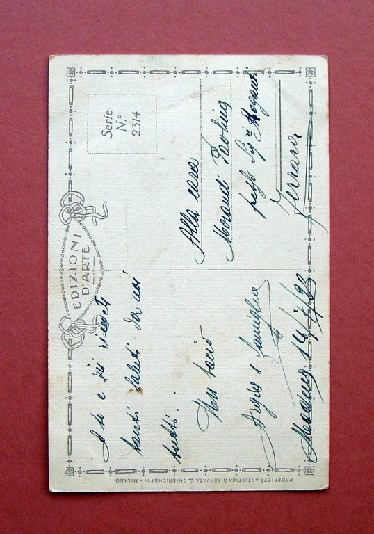 Cartolina illustrata colori Bertiglia squadrista viaggiata in busta 1923 ottima
