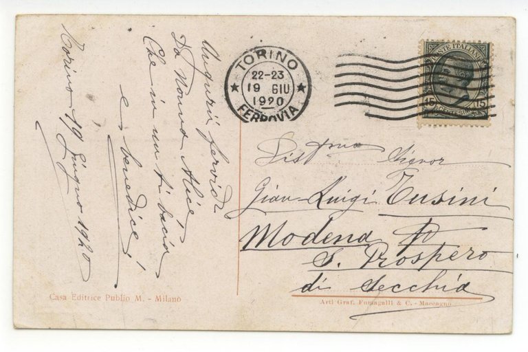 Cartolina In Tenebra Vigilat 1920 viaggiata Publio M. faro velivolo