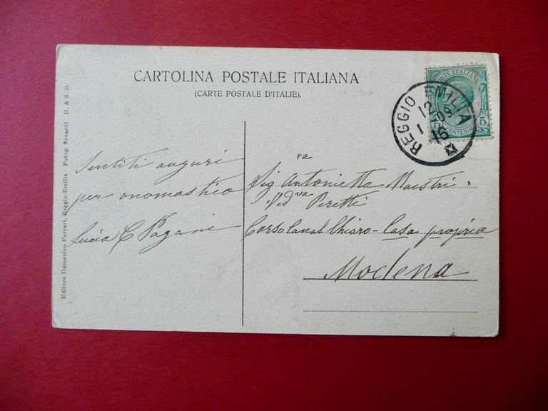 Cartolina Istituto detto del Buon Pastore Reggio Emilia Viaggiata 1916