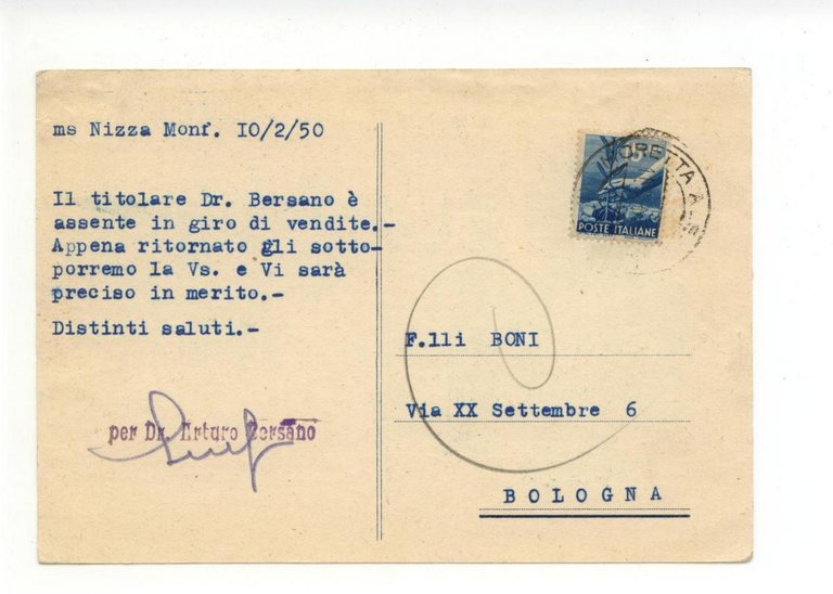 Cartolina La Coppia Ideale Panettone di Milano Moscato Bersano 1950 … | Immagine Gallery 2