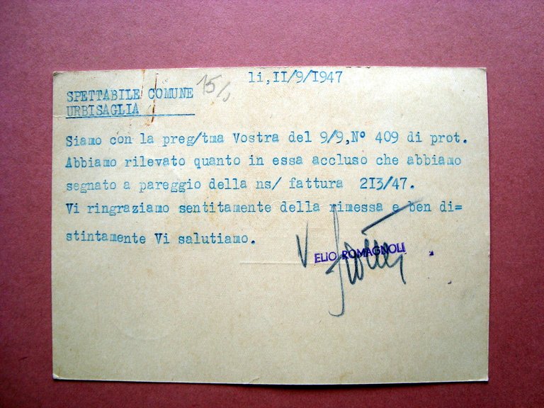 Cartolina La Genovese Caffè Romagnoli Macerata 1947 viaggiata | Immagine Gallery 2