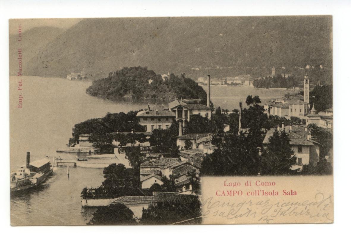 Cartolina Lago di Como Campo coll'Isola Sala 1906 viaggiata | Immagine principale