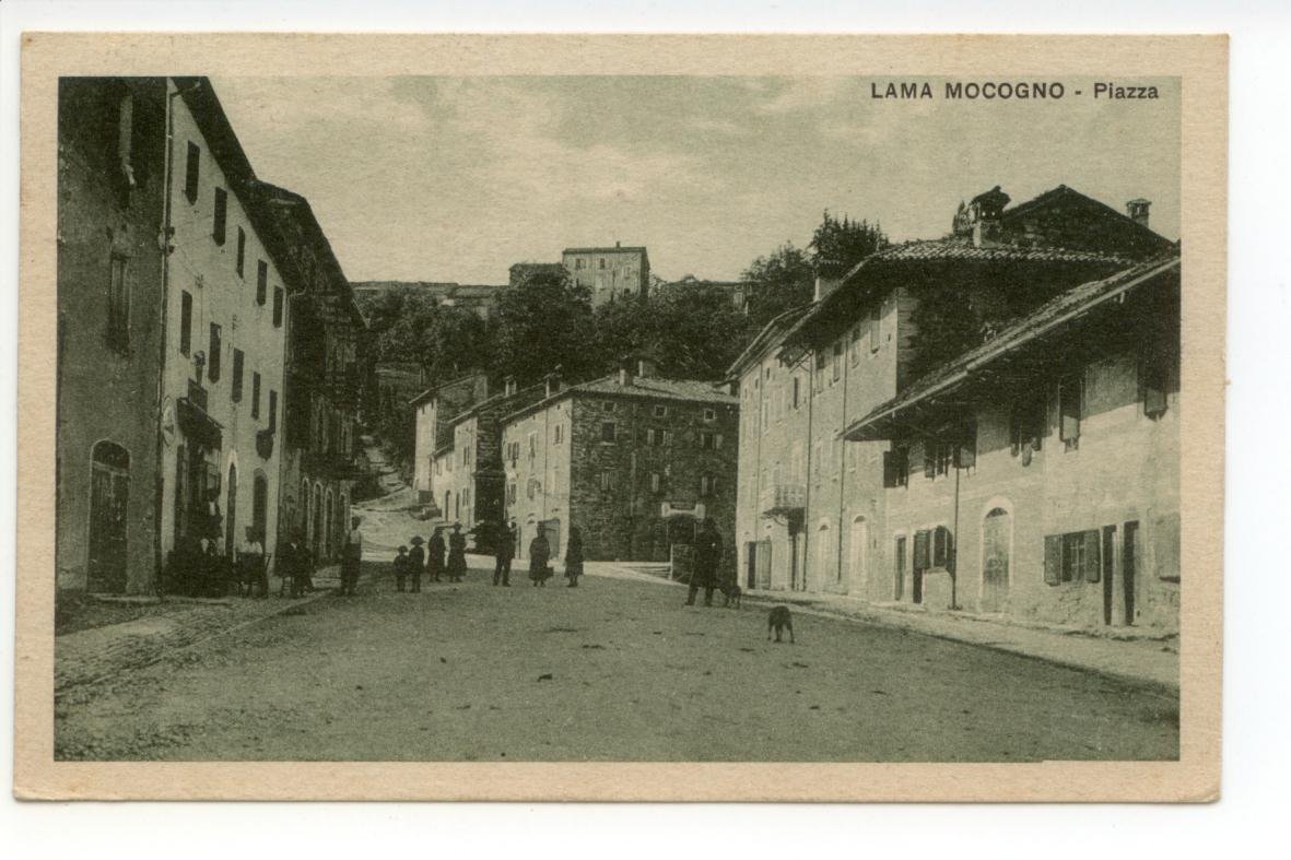 Cartolina Lama Mocogno Piazza viaggiata 1923