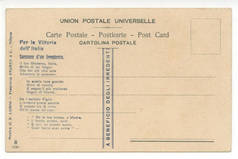 Cartolina Le Belle Popolane Irredente Augurano Vittoria non viaggiata