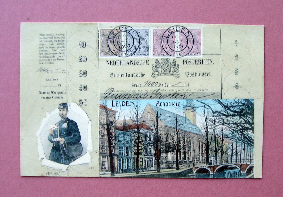 Cartolina Leiden Academie Nederlandsche Posterijen 1907 ottima non VG