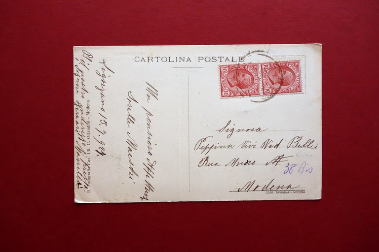 Cartolina Ligorzano Modena Nuova Chiesa Campane Ditta Cavadini Verona 1927 | Immagine Gallery 2