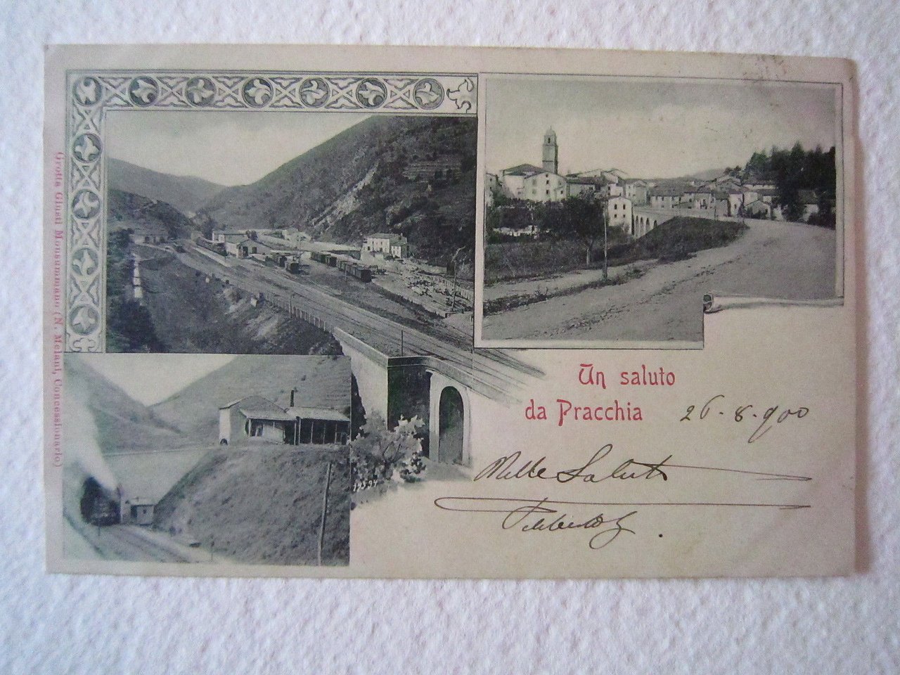 Cartolina Locale 1900 Toscana Pistoia Pracchia Stazione Treno Vapore Locomotiva