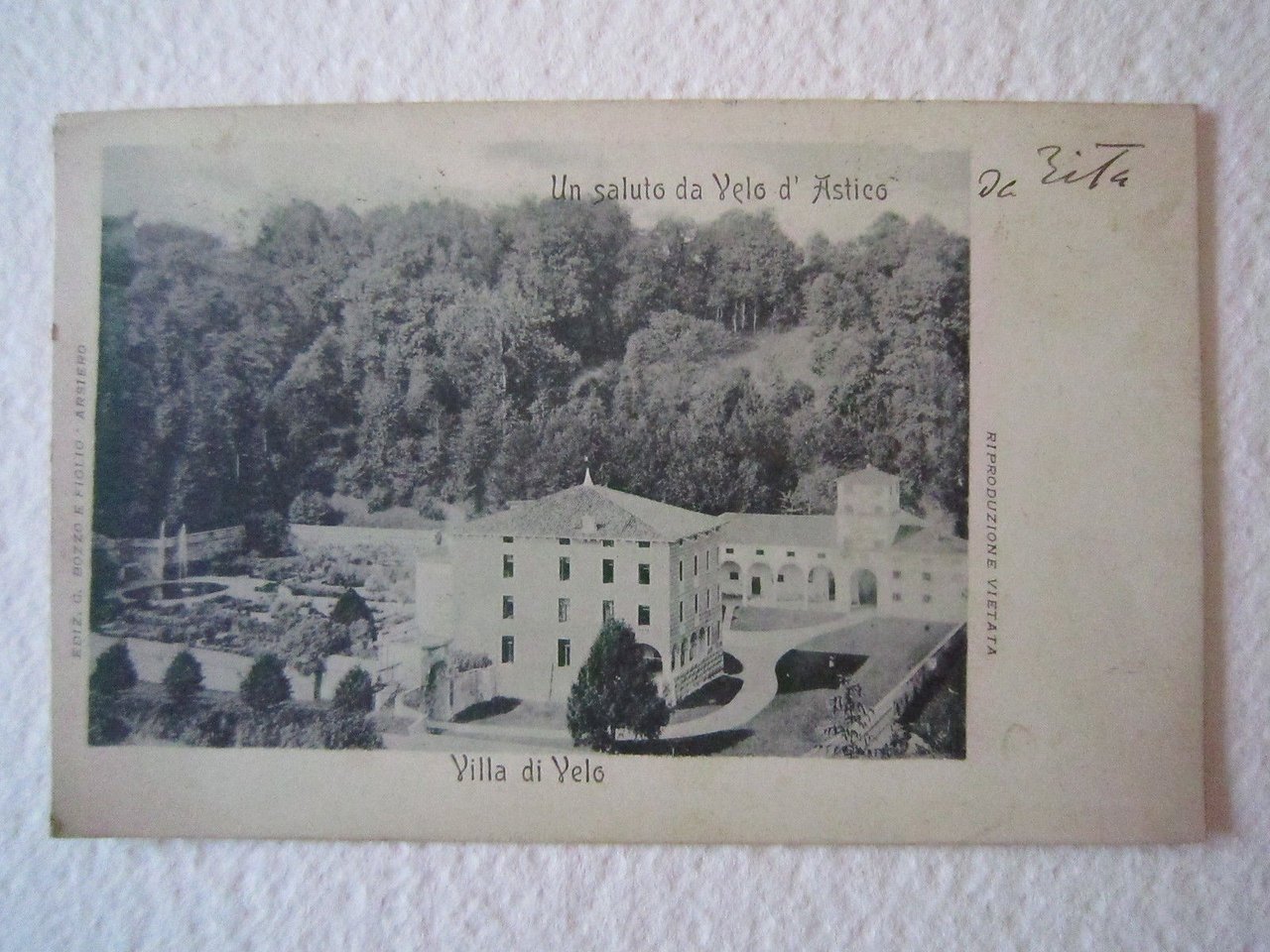 Cartolina Locale 1901 Veneto Vicenza Velo d'Astico Villa di Velo …