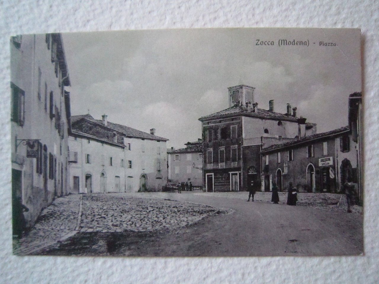 Cartolina Locale 1909 Emilia Romagna Modena Zocca Piazza Animata
