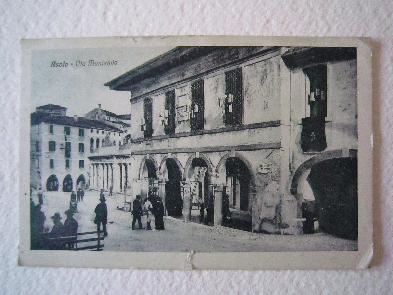 Cartolina Locale 1917 Veneto Asolo Treviso Via Municipio