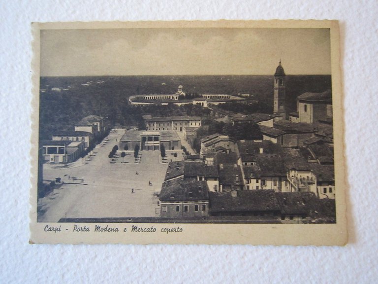 Cartolina Locale 1939 Emilia Romagna Carpi Porta Modena Mercato Coperto