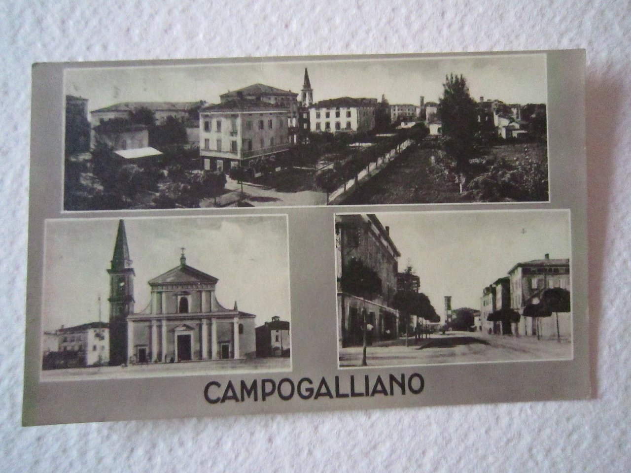 Cartolina Locale 1943 Campogalliano Emilia Romagna Modena tre vedute Fotografie | Immagine principale