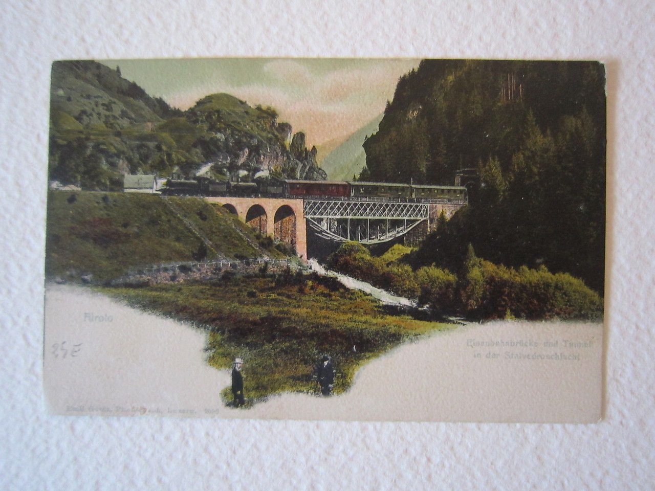 Cartolina Locale '900 Airolo Ticino Svizzera Stazione Treno Cromolitografia