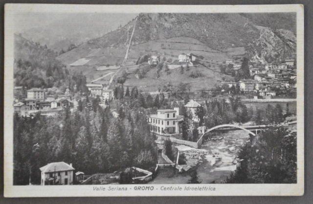 Cartolina Lombardia Bergamo valle Seriana Gromo Centrale Idroelettrica 1943