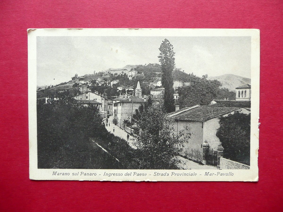 Cartolina Marano sul Panaro Ingresso del Paese Strada Provinciale 1922 … | Immagine principale