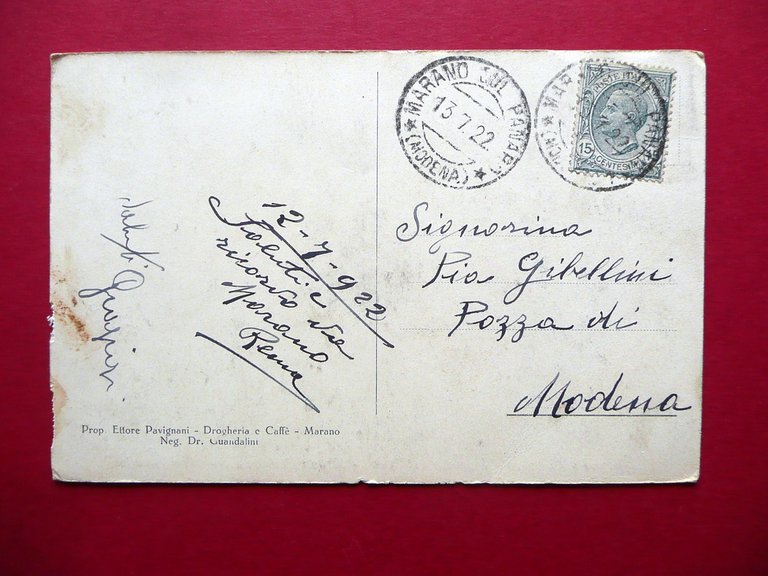 Cartolina Marano sul Panaro Ingresso del Paese Strada Provinciale 1922 … | Immagine Gallery 2