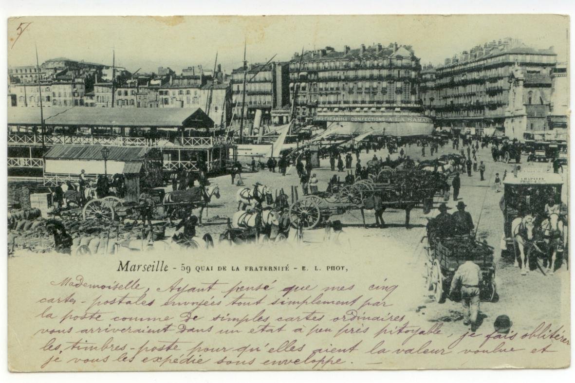 Cartolina Marseille 59 Quai De La FraternitÈ 1899 viaggiata Francia …