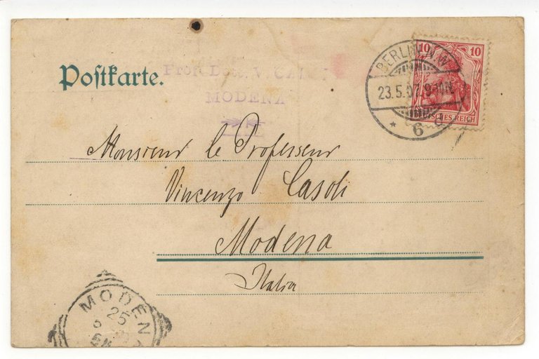 Cartolina Martin Boas Buchhandlung Fur Medizin Weltall Menschheit viaggiata 1907