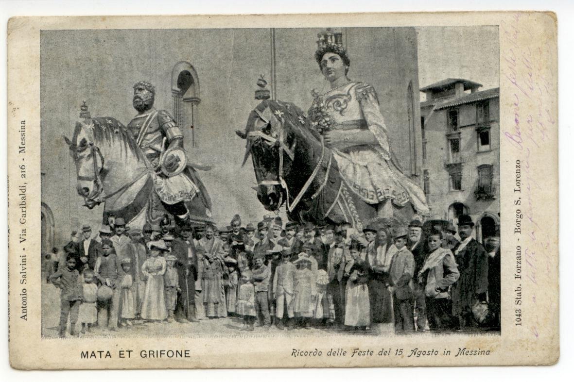Cartolina Mata Et Grifone Ricordo Delle Feste Del 15 Agosto … | Immagine principale