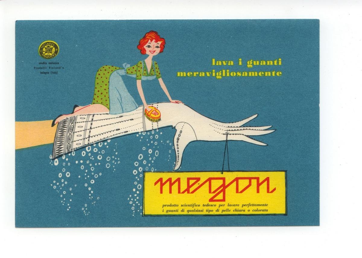 Cartolina Megon Lava I Guanti Meravigliosamente viaggiata in busta