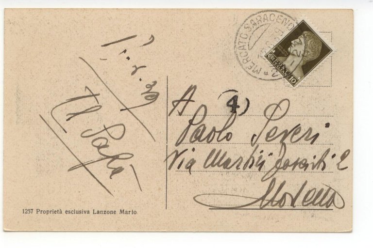 Cartolina Mercato Saraceno Viale Villa Paderno Mercato Saraceno 1939 viaggiata | Immagine Gallery 2