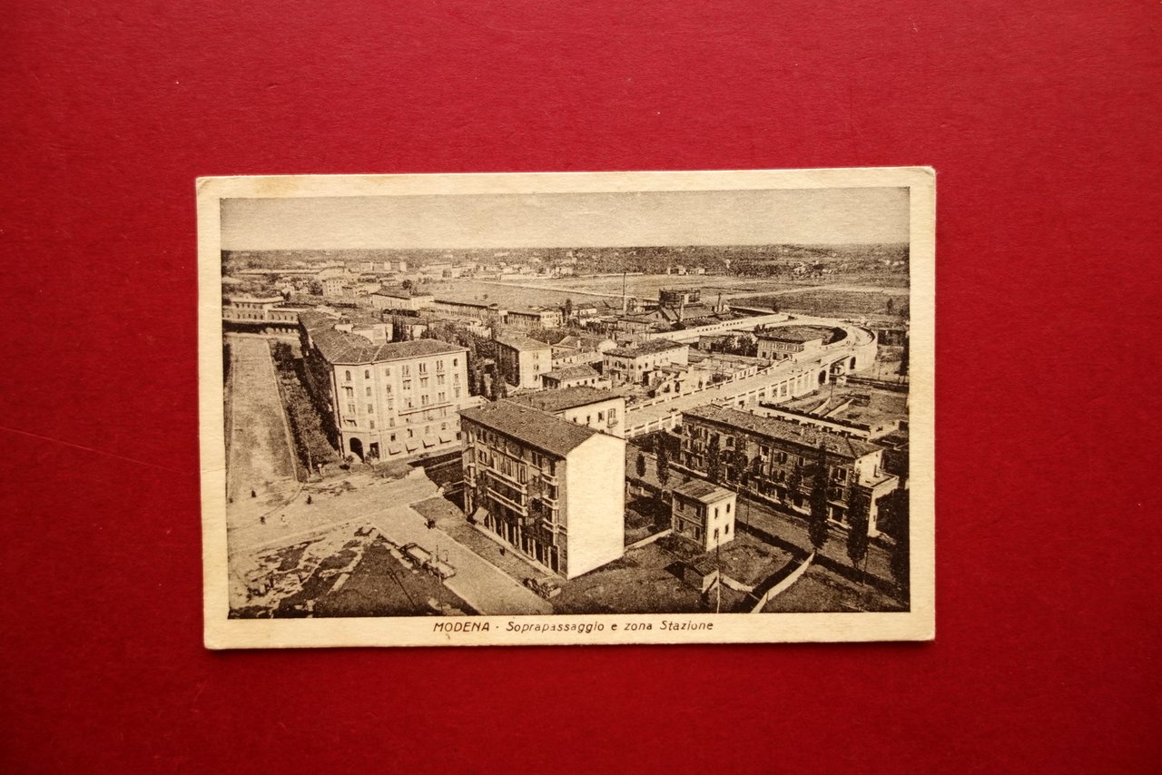 Cartolina Modena Sottopassaggio e Zona Stazione Viaggiata 1949 Non Comune