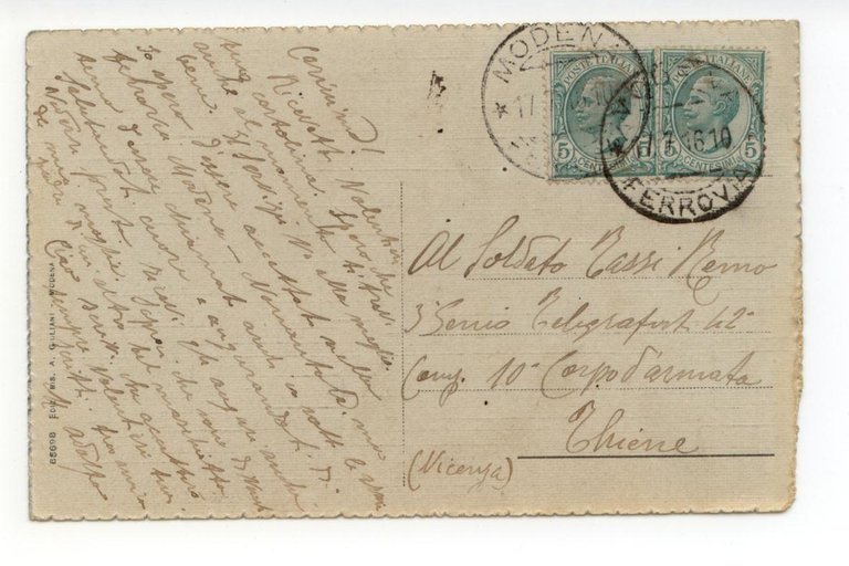 Cartolina Modena Via Francesco Prampolini viaggiata 1916