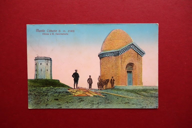 Cartolina Monte Cimone Chiesa e R. Osservatorio a Colori Viaggiata … | Immagine Gallery 1