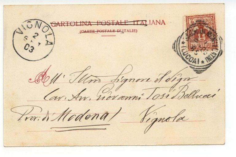 Cartolina Montecatini Alto Panorama 1903 viaggiata Pistoia