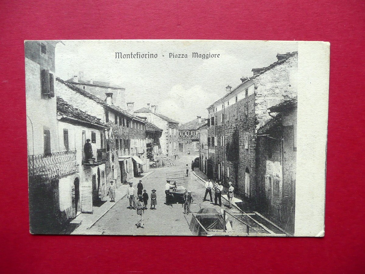 Cartolina Montefiorino Piazza Maggiore Modena Viaggiata 1916 Animata Ottima