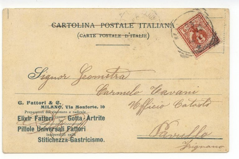 Cartolina Nizza Monferrato Passaggio Ferrovia 1905 viaggiata Asti