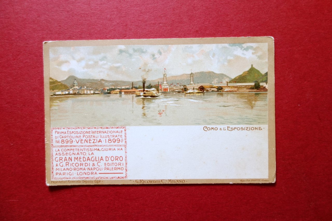 Cartolina Originale 1∞ Esposizione Internazionale Cartoline Postali Venezia 1899 | Immagine principale