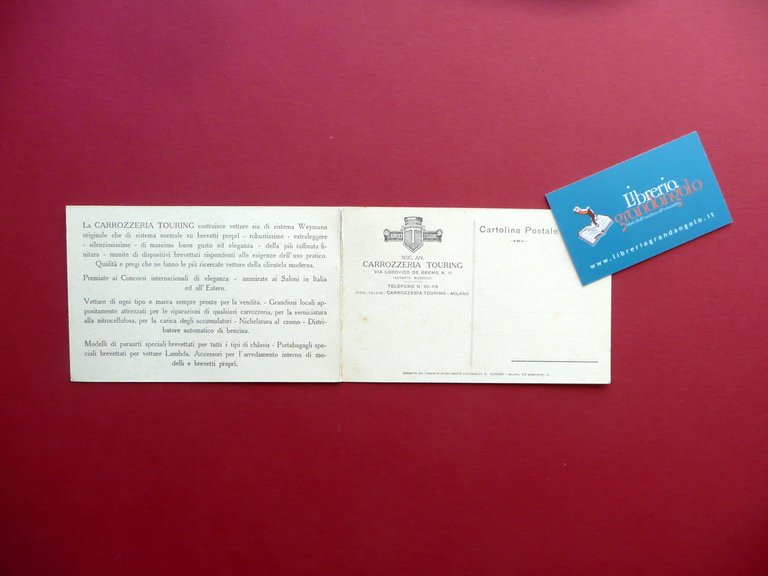Cartolina Originale Doppia Cabriolet Guida Interna Supertouring Primo '900 Rara