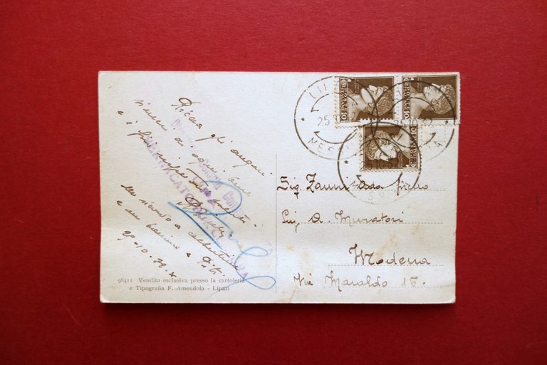 Cartolina Originale Lipari Chiesa Anime del Purgatorio Viaggiata 1932 Confino | Immagine Gallery 2