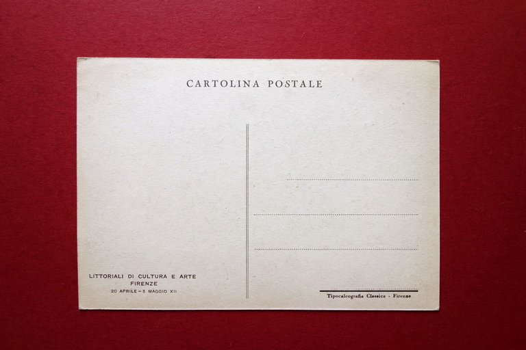 Cartolina Originale Littoriali dell'Arte Firenze 20/4-5/5 1934 Non Viaggiata