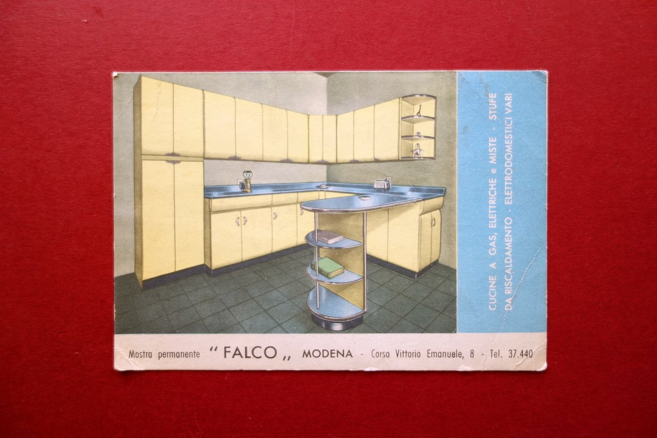 Cartolina Originale Mostra Permanente Falco Modena Cucine Non Viaggiata 1959