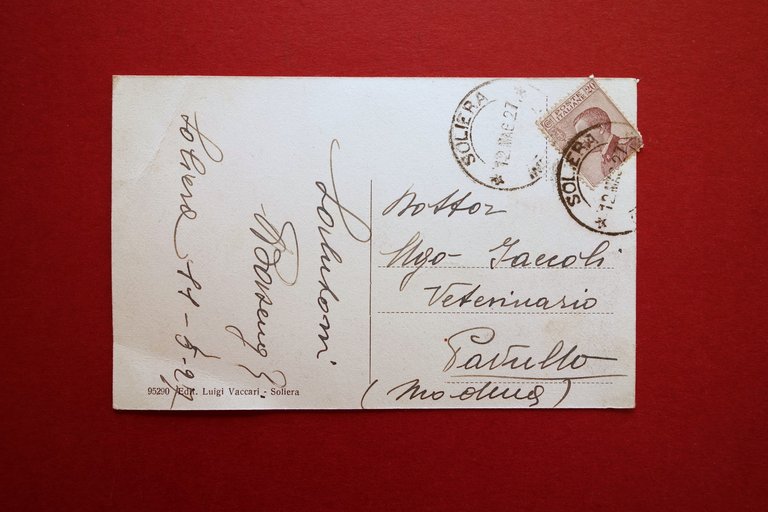 Cartolina Originale Soliera Via Principe di Napoli Viaggiata 1927