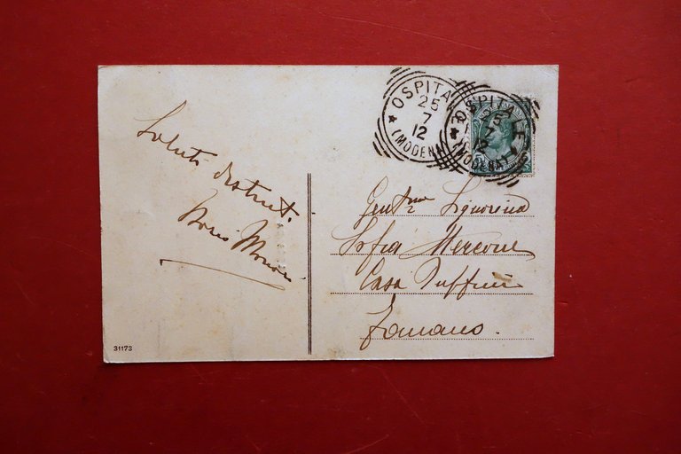 Cartolina Ospitale Fanano Modena Animata Interno del Paese 1912