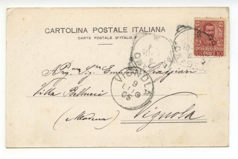 Cartolina Panorama di Bergamo Alta dagli Spalti 1905 viaggiata