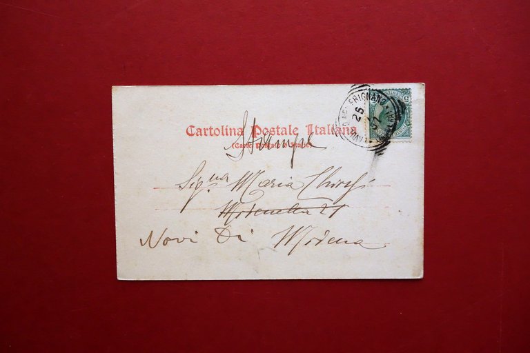 Cartolina Pavullo nel Frignano Palazzo Municipale Mercato Viaggiata 1907 Modena