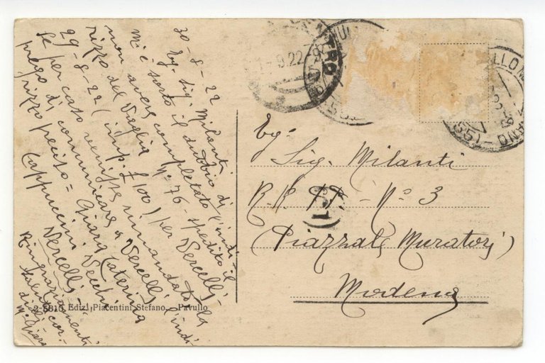 Cartolina Pavullo Palazzo Ducale e Parco 1922 viaggiata Modena | Immagine Gallery 2