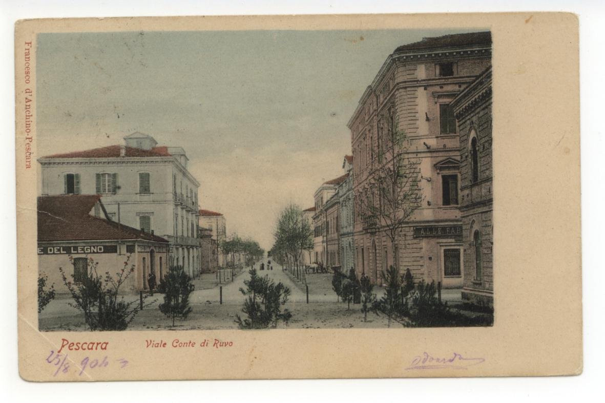 Cartolina Pescara Viale Conte di Ruvo 1904 viaggiata