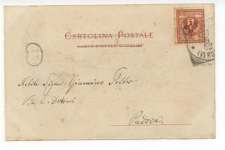 Cartolina Peschiera Arrivo Piroscafo 1902 viaggiata Verona barche