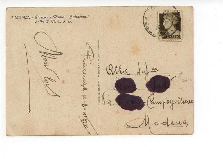 Cartolina Piacenza Barriera Roma Fabbricati della I. N. E. I. … | Immagine Gallery 2